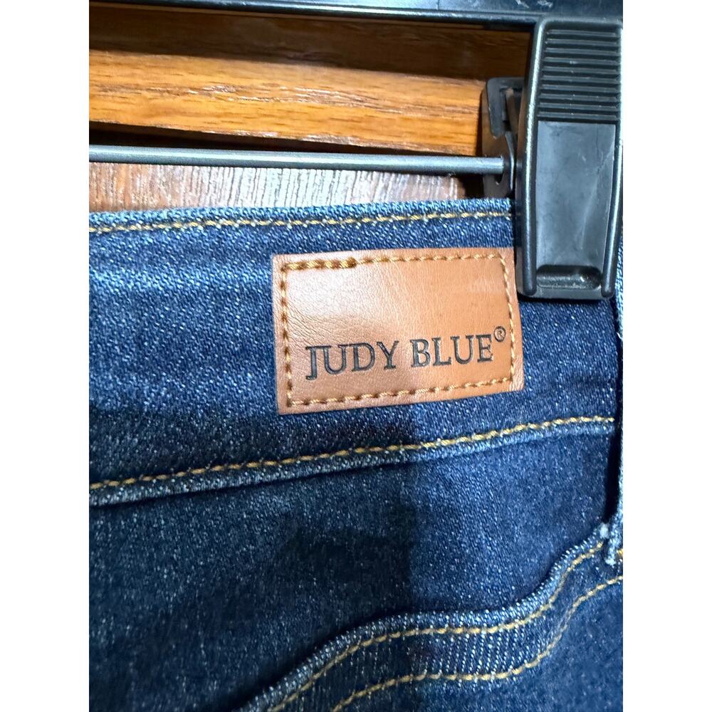 Judy Blue 18W Women's Dark Wash Cropped Straight Leg Jeans Raw Hem Stretch - Picture 4 of 5